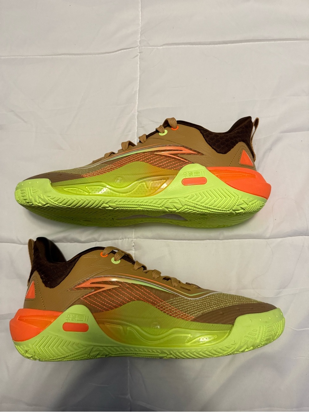 Men’s ANTA Kai 1 Speed Young At Heart Lime Green & Brown  Sneakers
